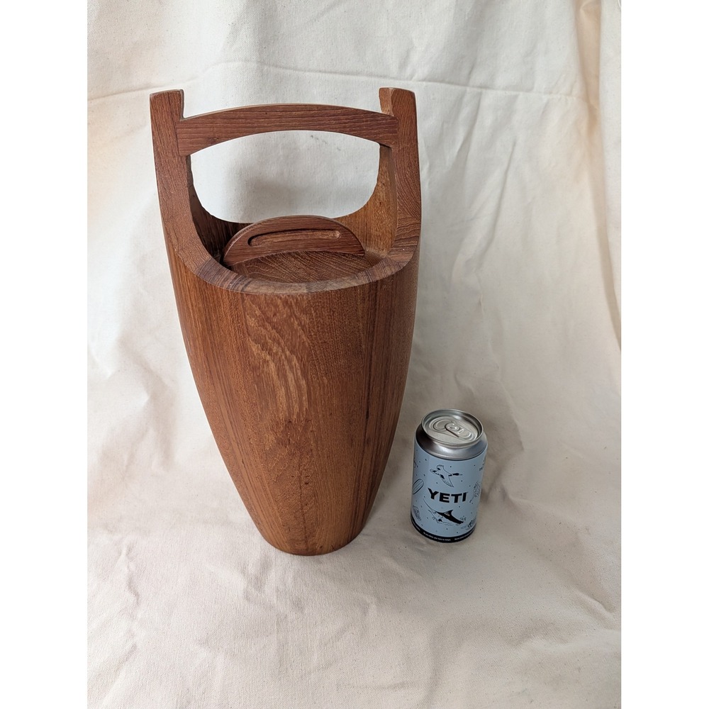 Dansk Jens Quistgaard Teak Wood Ice Bucket MCM 15 Inch Tall Viking Design